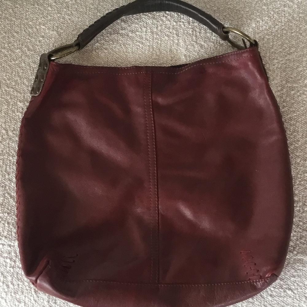 Lucky Brand Deep Red Leather Hobo Bag